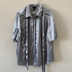 Lane Bryant Silver Button Up Blouse 18/20